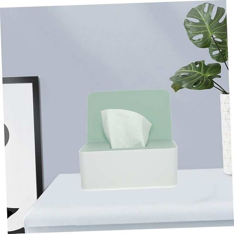 تصميم ريفي متعدد الألوان صندوق مناديل مدمج قابلة لإعادة الاستخدام علبة تخزين المناديل 18.5 × 12.2 × 7 سم - Image 3